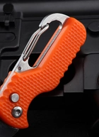 Брелок-нож для ключей и распаковки 108 мм Оранжевый с черным лезвием (sv101331or) - изображение 6