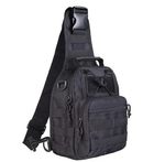 Тактическая сумка-рюкзак через плечо 6 л Черная - изображение 3