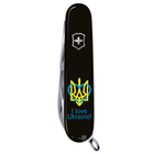 Ніж складаний 91 мм, 14 функцій Victorinox CLIMBER UKRAINE Чорний/Трезубець із серцем + I love Ukraine - зображення 3