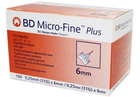 Голки 6 мм для шприц-ручок інсулінових - BD Micro-Fine Plus 31G, 100 шт - изображение 1