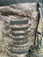 Армейский баул 100 літрів військовий тканина кордура ЗСУ тактичний сумка рюкзак похідний з місцем під каремат колір піксель 1949 - зображення 8