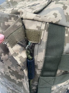 Тактичний військовий баул на 100 літрів тканина кордура 1100 для ЗСУ сумка похідний рюкзак з місцем під каремат піксель 1949 - зображення 5