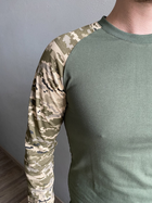 Військова футболка з довгим рукавом (військовий лонгслів) Cedra Military XS Олива+Піксель - зображення 3