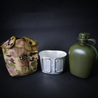 Фляга з котелком та чохлом, Тактична фляга для води, військова фляга з сумкою Камуфляж (ТБ3428) - зображення 3