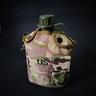 Фляга з котелком та чохлом, Тактична фляга для води, військова фляга з сумкою Камуфляж (ТБ3428) - зображення 4
