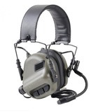 Наушники активные шумоподавляющие Earmor M32 MOD3 Олива (Olive) ORIGINAL тактические с микрофоном для шлема FAST - изображение 1