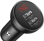 Ładowarka samochodowa Baseus Digital Display Dual USB 4.8A Car Charger 24W szara (CCBX-0G) - obraz 5
