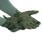 Сенсорні рукавички тактичні військові-армійські Military Rangers повнопалі із захистом кістяшок, бойові, із закритими пальцями XL Оливковий BC-9877 - зображення 3