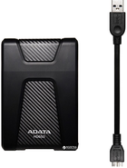 Dysk twardy ADATA DashDrive Durable HD650 2TB AHD650-2TU31-CBK 2.5" USB 3.1 Zewnętrzny Czarny - obraz 4