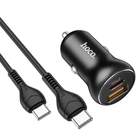 Зарядне автомобільне HOCO NZ5 Smooth road (PD 30W) (1USB/QC3.0/5A/30W) Type-C-Type-C Чорний