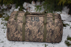 Военный тактический баул сумка тактическая US 130 л цвет пиксель для передислокации - изображение 3