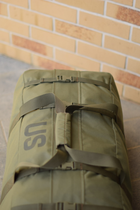 Большой военный тактический баул сумка тактическая US 130 л цвет хаки для передислокации - изображение 6
