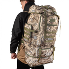 Большой тактический военный рюкзак, объем 80 литров, влагоотталкивающий и износостойкий. Цвет пиксель. - изображение 5