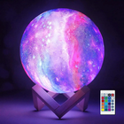 Нічник Місяць з акумулятором Berger Galaxy 12см 3D RGB з пультом д/к