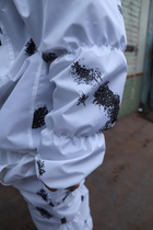 Зимовий маскувальний костюм Клякса. Тактичний одяг. Маскхалат білий. Комуфляжний зимовий костюм Ляпка. Розмір 56-62 - зображення 7