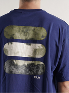 T-shirt męski luźny Fila FAM0140-50016 M Niebieski (4064556333995) - obraz 5