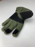 Водонепроникні тактичні зимові рукавички на флісі олива розмір М - зображення 2