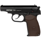 Пістолет стартовий Retay PM пістолет Макарова сигнально-шумовий пугач під холостий чорний патрон (AK1932120B) - зображення 1