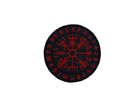 Шеврон на липучке VEGVISIR рунический знак Вегвизир 8см черный (12034)