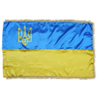 Флаг Украины Viburnun П-6Ат б 90x135 см атлас с тризубом и с бахромой