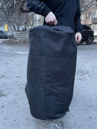 Сумка рюкзак баул чорний 130 літрів військовий тактичний баул, армійський баул ЗСУ - зображення 4