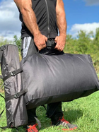 Баул 100 літрів військовий армійський ЗСУ тактичний сумка рюкзак похідний чорний - зображення 6