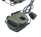 Навушники активні тактичні з кріпленням на каску та мікрофоном EARMOR M32H для військових 22dB Хакі - зображення 3
