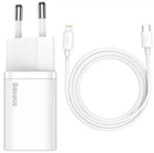 Зарядний пристрій Baseus Super Silicone PD Charger 20 W (1Type-C) + With Cable Type-C to Lightning (TZCCSUP-B02)