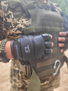 Рукавички тактичні шкіряні без пальців Patrol Black M - зображення 3