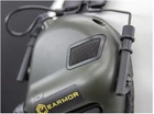 Наушники активные шумоподавляющие Earmor М32Н Олива (Olive) с креплением под шлем Оливковий - изображение 4
