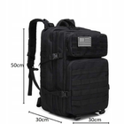 Боевой рюкзак-ранец с высокой вместительностью и удобством использования удобный прочный и многофункциональный прочный материал Черный 45 л - изображение 4