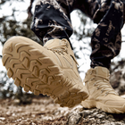 Черевики тактичні Lesko GZ702 Sand Khaki р.45 військове взуття для тренувань на шнурівці (SK-9867-42426) - зображення 6