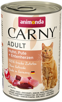 Вологий корм для котів Animonda Carny Adult курка, індичка, качині серця 400 г (4017721837415) - зображення 1