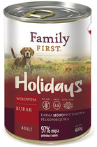 Mokra karma dla psów Family First adult Monoprotein, wołowina, burak 400 g (5904479190024)