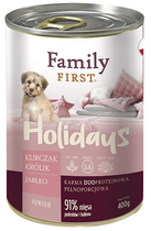 Вологий корм для цуценят Family First junior Курка, кролик, яблуко 400 г (5904479190802)