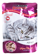Mokra karma dla kotów Benek Super z wołowiną w sosie 100 g (5905397017561) - obraz 1