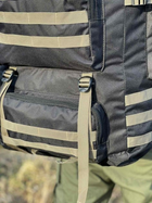 Рюкзак тактический военный на 100 литров из плотной ткани черный (49957725JD) - изображение 3