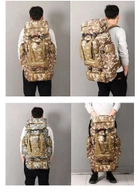 Тактический армейский походный рюкзак для военных на 80 л, 70x33x15 см вещмешок пиксельный большей рюкзак серый пиксель - изображение 11