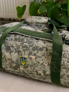 Баул для передислокации 100 литров 74*40 см военный армейский ВСУ тактический сумка рюкзак походный цвет пиксель - изображение 3