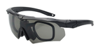 Тактичні окуляри балістичні зі змінними лінзами Black - зображення 3