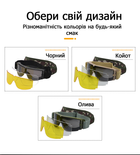 Тактические защитные очки Черная ,маска Daisy со сменными линзами -Панорамные незапотевающие - изображение 4