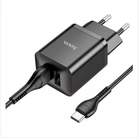 Зарядний пристрій Hoco Type-C Cable Maker dual Port charger set N25 |2USB, 2.1A| black
