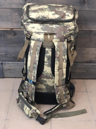 Рюкзак тактический универсальный объем 75 литров, военный водоотталкивающий из плотной тактической ткани хаки (DJ744109) - изображение 3
