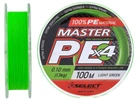Шнур Select Master PE 100m (салат.) 0.10мм 13кг (92449) 1870.17.02