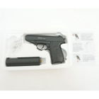 Страйкбольный Пистолет с глушитилем Galaxy G3A Walther PPS металл, пластик стреляет пульками 6 мм Черный - изображение 7