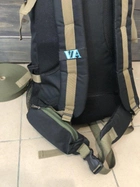 Рюкзак тактический универсальный объем 75 литров, военный водоотталкивающий из плотной тактической ткани черно-зеленый (DJ6447) - изображение 4