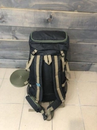 Рюкзак тактический универсальный объем 75 литров, военный водоотталкивающий из плотной тактической ткани черно-зеленый (DJ6447) - изображение 5