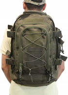 Профессиональный рюкзак двулямочный 40-60 л дорожный туристический походной с боковыми стяжками и базой для модульной системы Molle оливковый - изображение 6