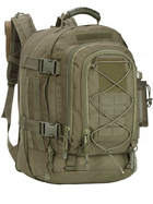 Профессиональный рюкзак двулямочный 40-60 л дорожный туристический походной с боковыми стяжками и базой для модульной системы Molle оливковый - изображение 10