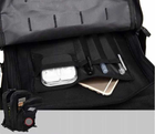 Дволямковий плечовий рюкзак туристичний похідний швидкознімний 45 л OXFORD 900D із системою вентиляції та сіткою MOLLE бічні стяжки чорний - зображення 10
